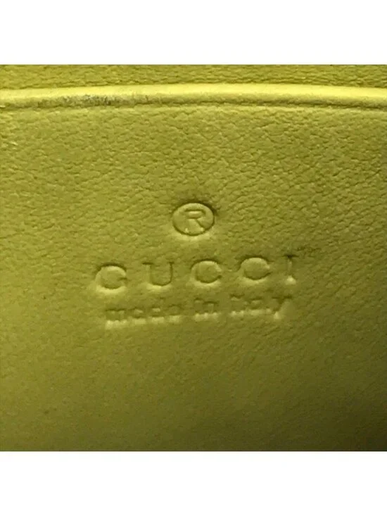 Gucci Interlocking 2-Way Shoulder Bag Wallet Lime Yellow Leather - Picture 10 of 10